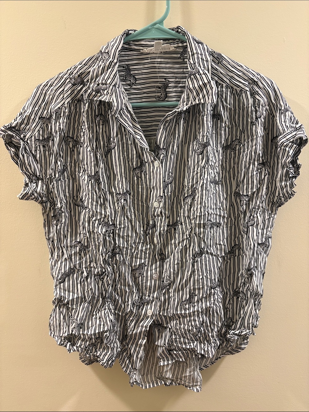 Jane and Delancey White and Black Striped Button-Down Shirt